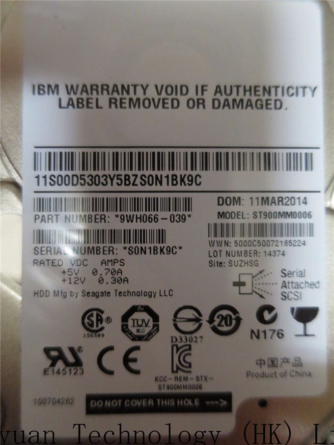 IBM 900GB 6Gb/s 10K 서버 V7000를 위한 Caddy에 있는 하드 디스크 드라이브 85Y6274 00Y2684