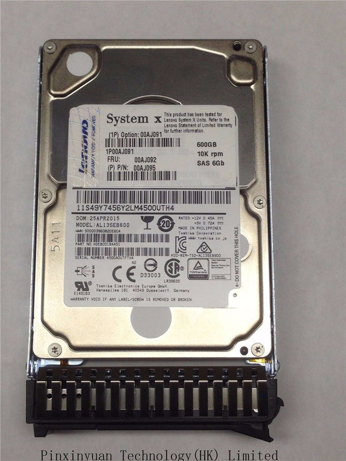 00AJ091 LENOVO/IBM 서버 부속품, 600GB 10K 6GBPS G3HS 2.5 인치 Sas 하드드라이브