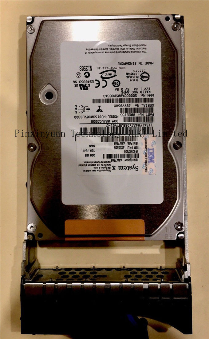 IBM 43X0805 - 300GB, 15K RPM, 3.5" SAS -에 43W7506 43W7508 하드드라이브 상표를 붙이십시오